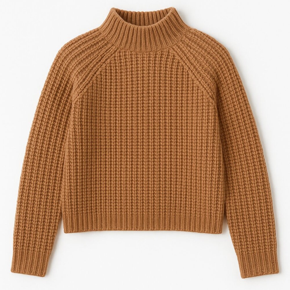 Vince Alpaca Mohair Mock Neck Sweater M Brown Marled NWT Winter Holiday - Picture 5 of 7